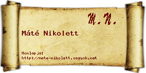 Máté Nikolett névjegykártya