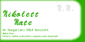 nikolett mate business card