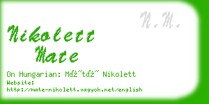 nikolett mate business card